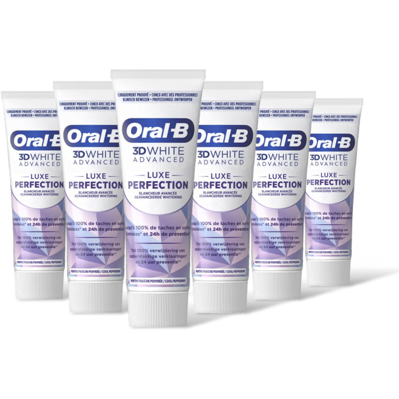 Oral-B 3D White luxe perfection tandpasta 6pack