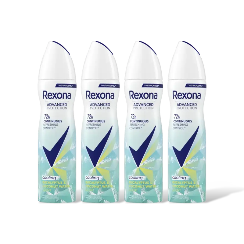 Rexona Cooling eucalyptus & coconutwater 4-pack