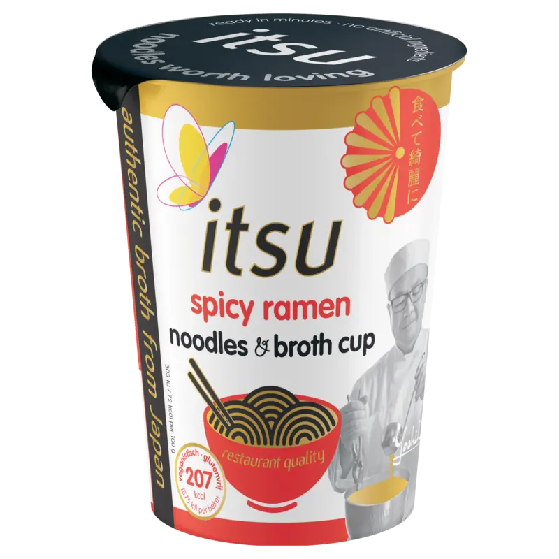 Itsu Spicy ramen noodles & broth cup