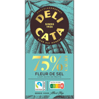 Een afbeelding van Delicata Reep puur fleur de sel 75% cacao