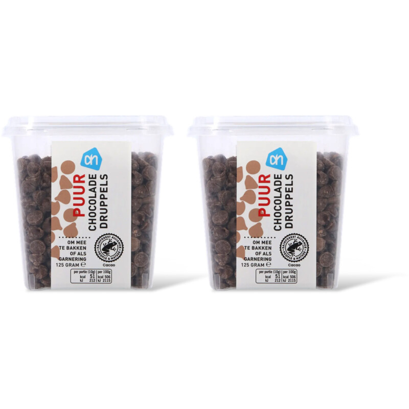 AH Puur chocolade druppels 2-pack