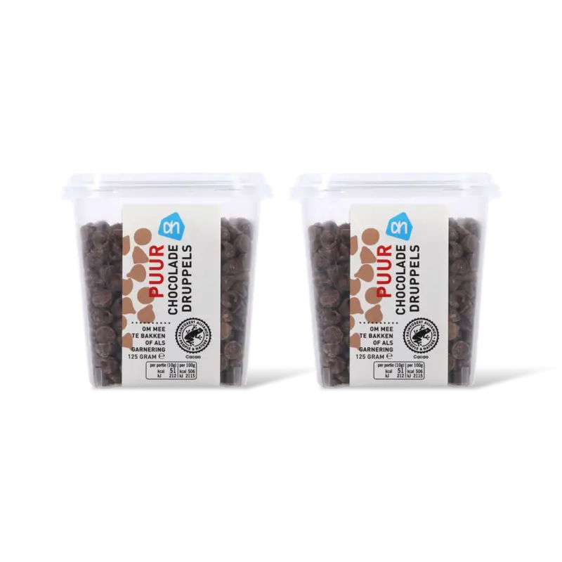 AH Puur chocolade druppels 2-pack