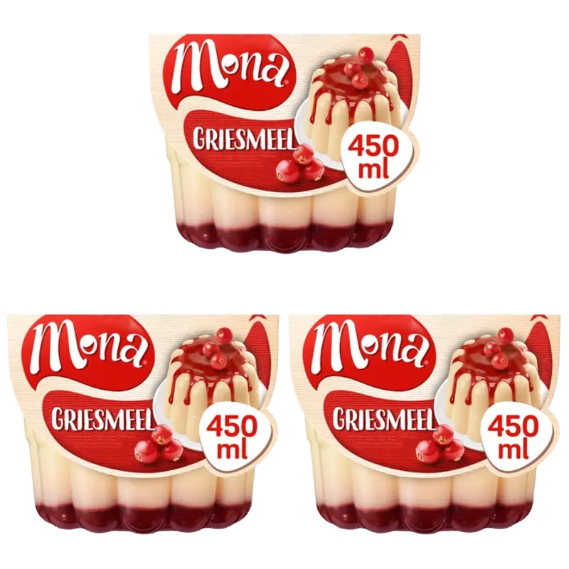 Mona Griesmeelpudding 450ml 3-pack