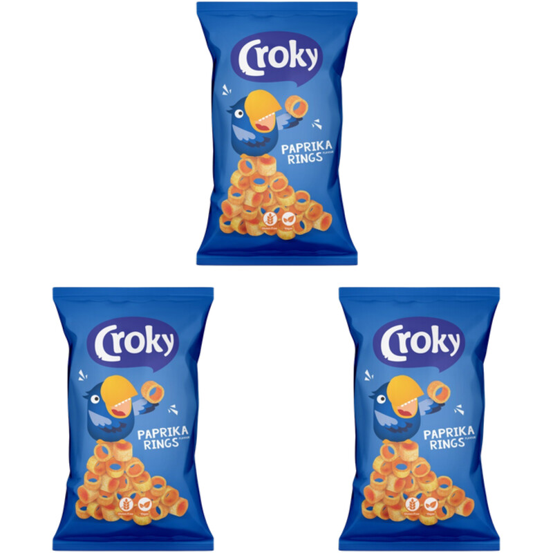 Een afbeelding van Croky Rings paprika 3-pack