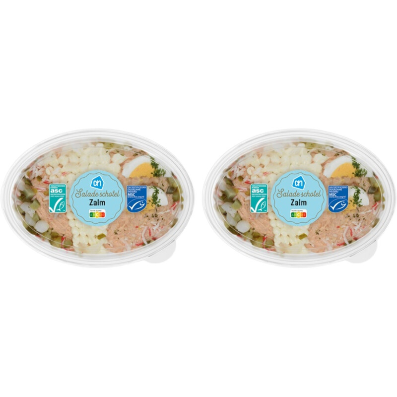 Een afbeelding van AH Saladeschotel zalm 2-pack