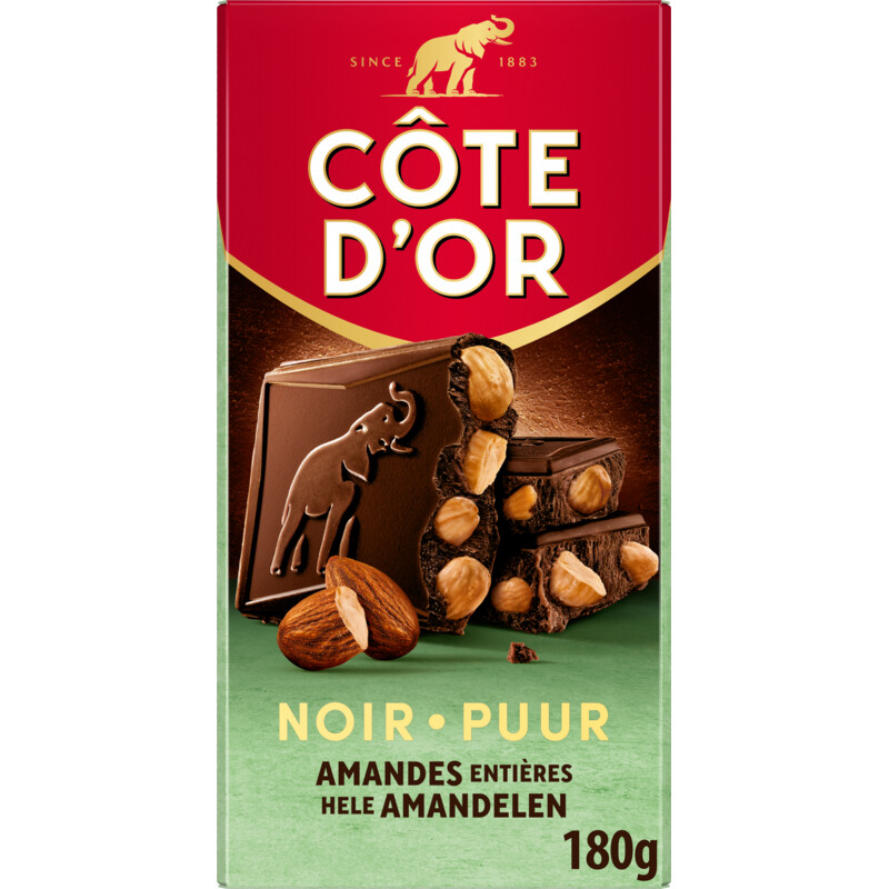 Chocoladereep puur met hele amandelen