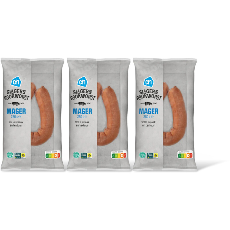 AH Magere slagersrookworst 3-pack