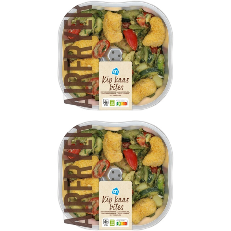 Een afbeelding van AH Airfryermaaltijd kip kaasbites 2-pack