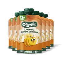 Organix Knijpfruit haver abrikoos banan 12m+ 6pk