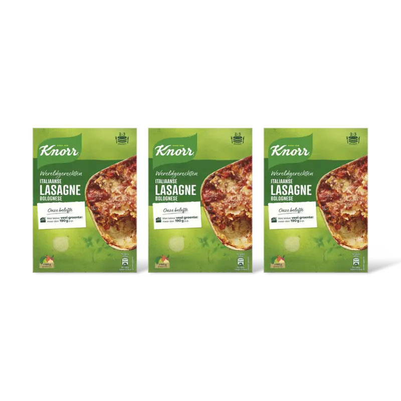 Knorr Wereldgerechten lasagne bolognese 3-pack