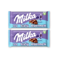 Milka Chocoladereep bubbly alpenmelk 2-pack