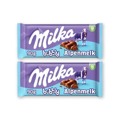 pdp-image-Milka Chocoladereep bubbly alpenmelk 2-pack