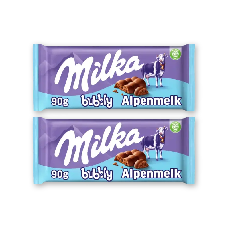 Chocoladereep bubbly alpenmelk 2-pack