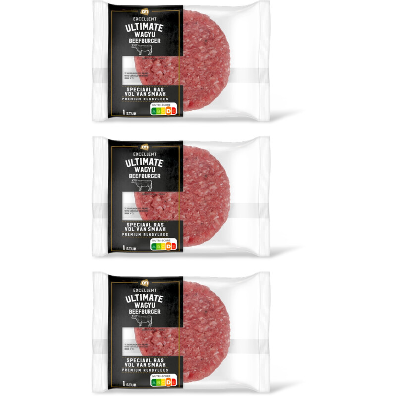 AH Excellent Ultimate wagyu beefburger 3-pack