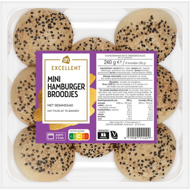 AH Excellent Mini hamburger broodjes