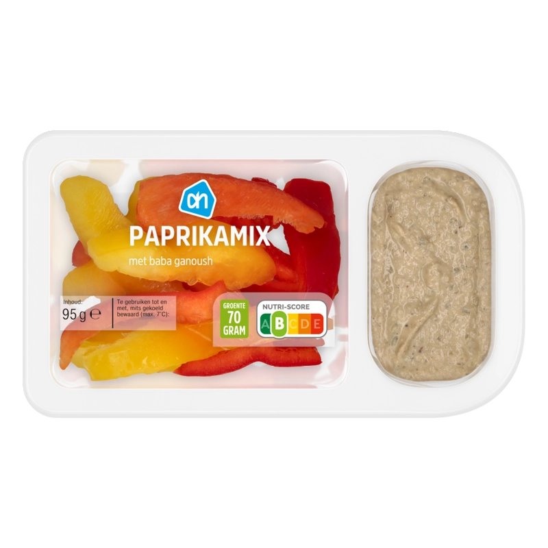 Paprika rood geel met baba ganoush