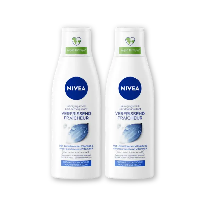 NIVEA Verfrissende reinigingsmelk vit E 2-pack