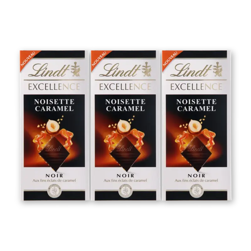 Lindt Excellence karamel hazelnoot puur 3-pack