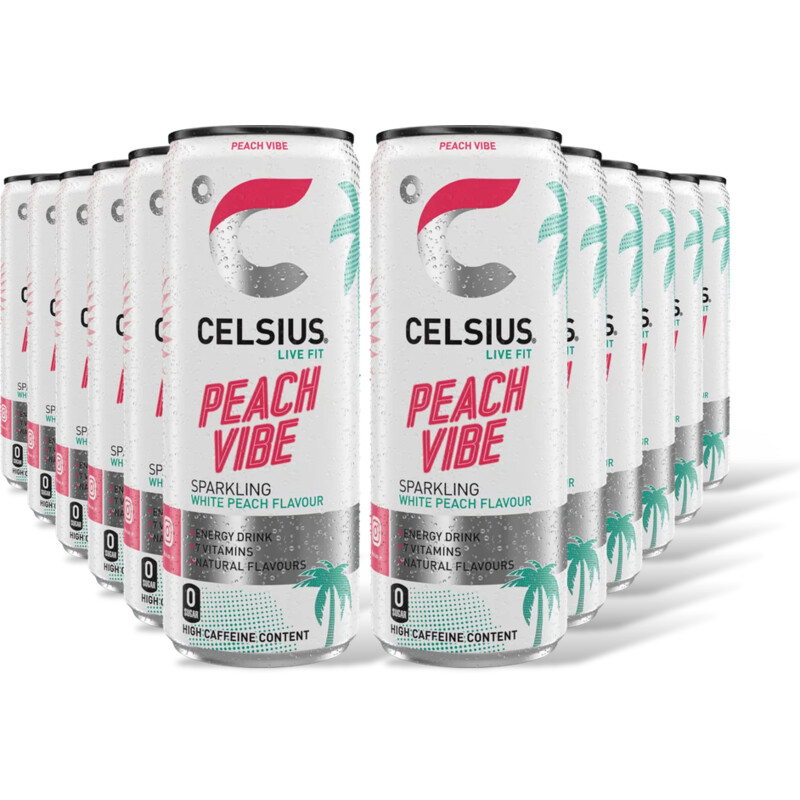 Celsius Sparkling peach vibe 12-pack