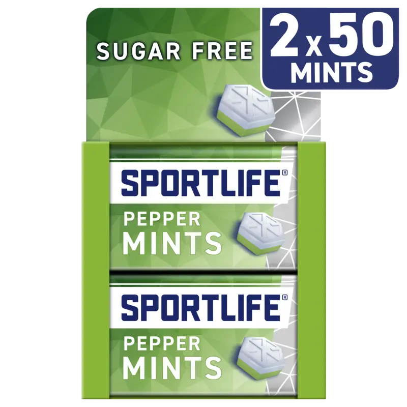 Sportlife Peppermint sugar free mints 2-pack