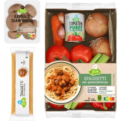 pdp-image-AH Biologisch Vega Spaghetti Gehaktballetje Verspakket