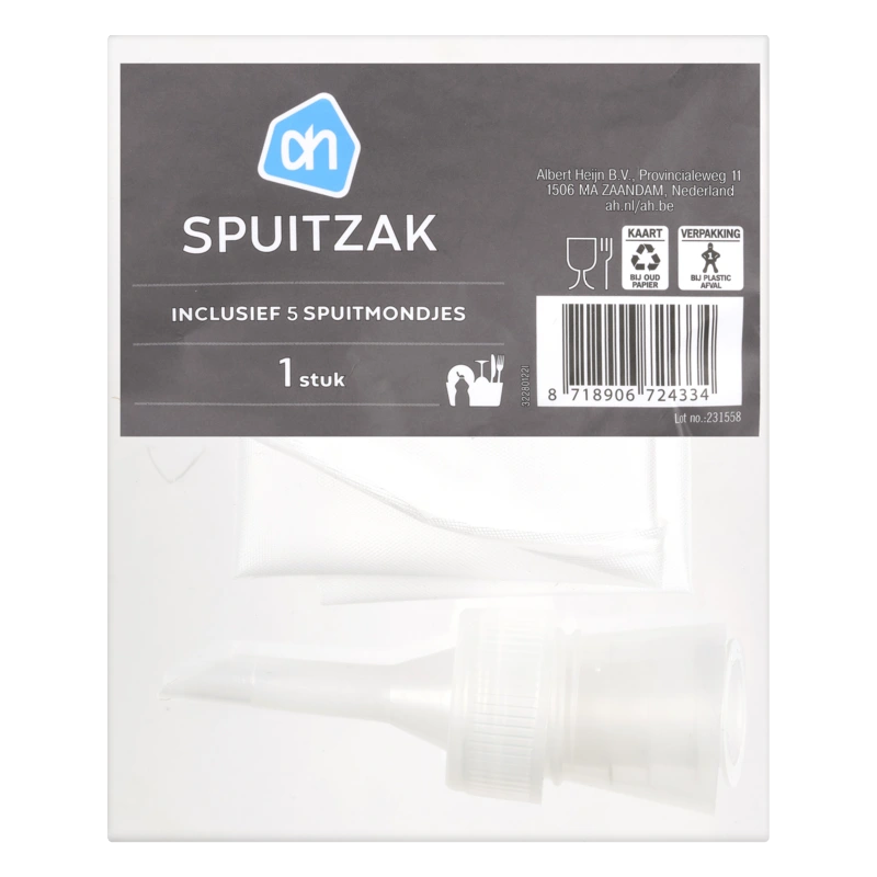 Spuitzak met 5 kunststofmondjes