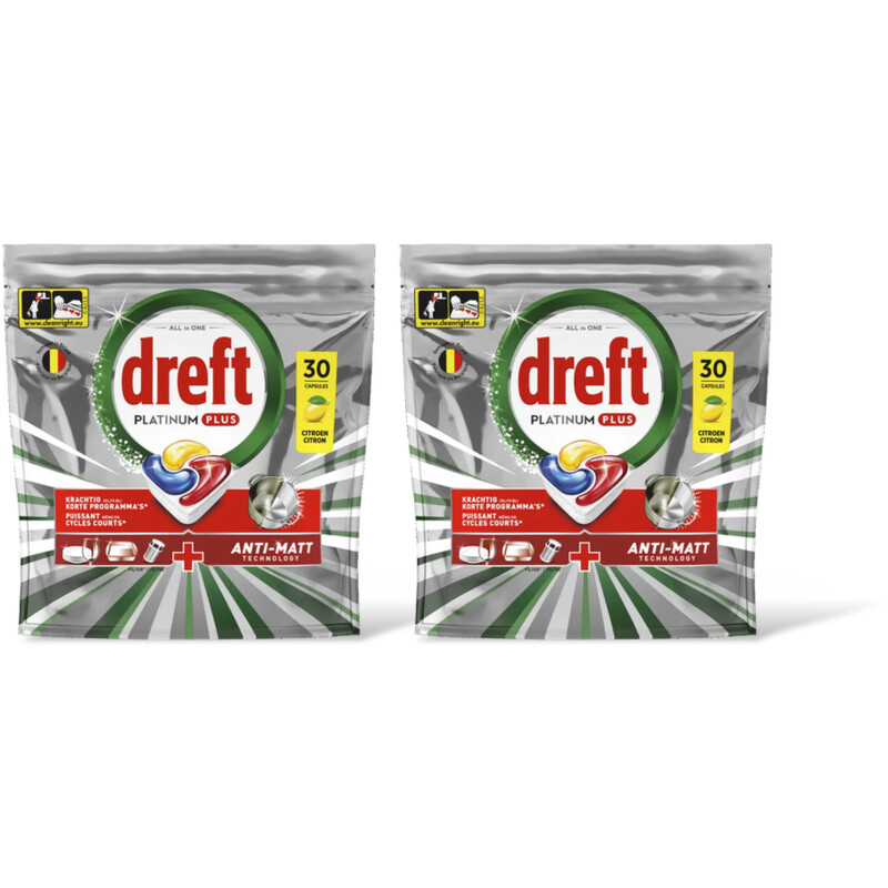 Dreft Platinum plus vaatwastablett citroen 2pk