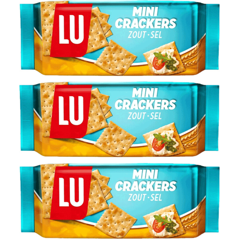 Een afbeelding van LU Mini crackers zout 3-pack