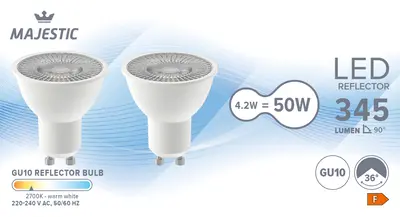 pdp-image-Majestic Led fil reflector G10 50W 2-pack