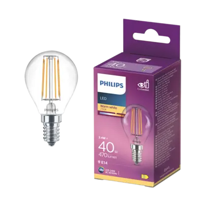 pdp-image-Philips Led fil kogel helder E14 40W
