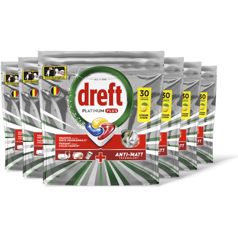 Dreft Platinum plus vaatwastablett citroen 6pk