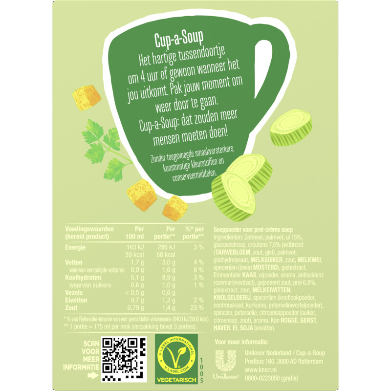 Een afbeelding van Knorr Cup-a-soup prei créme