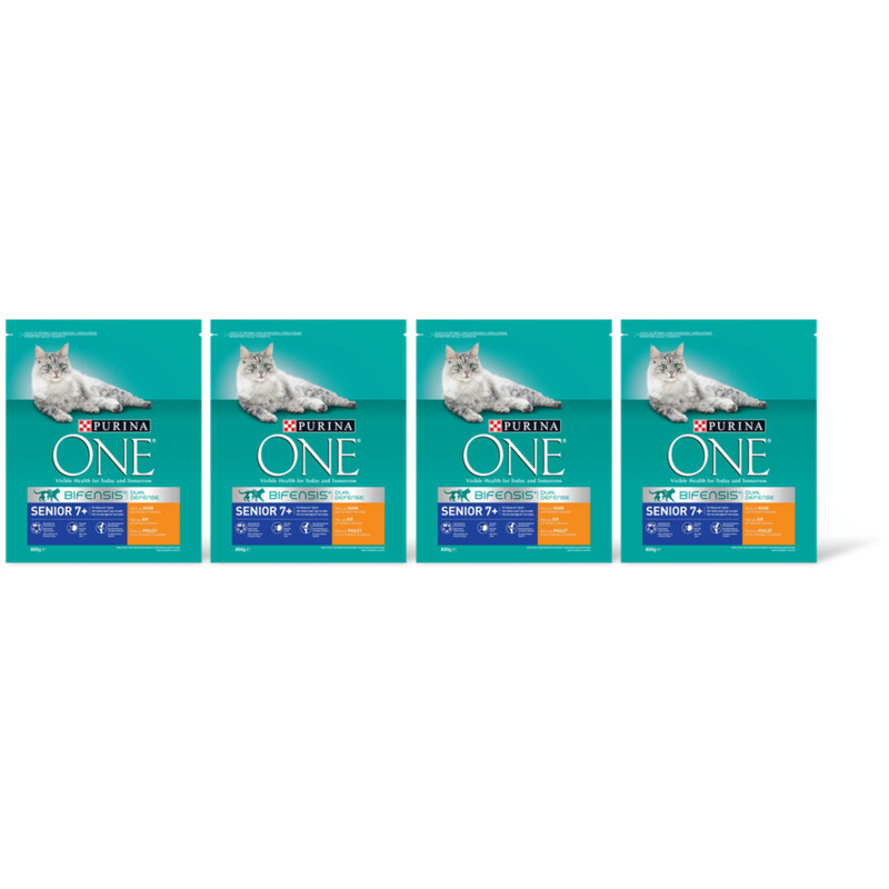 Purina ONE Senior rijk aan kip 4-pack
