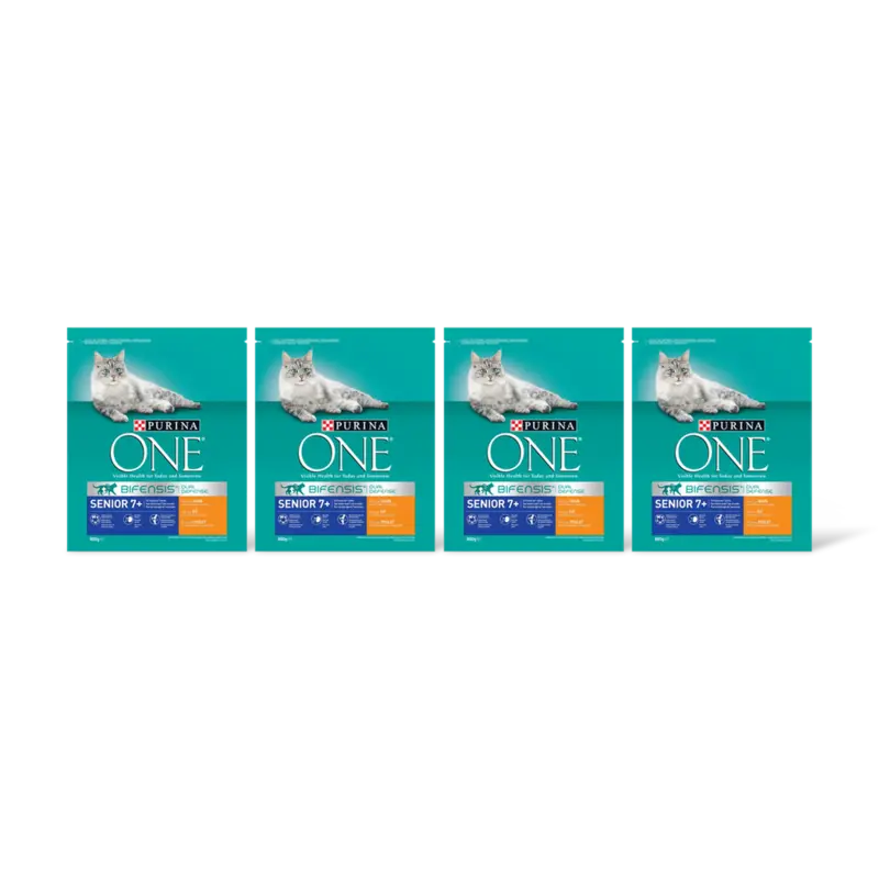 Purina ONE Senior rijk aan kip 4-pack