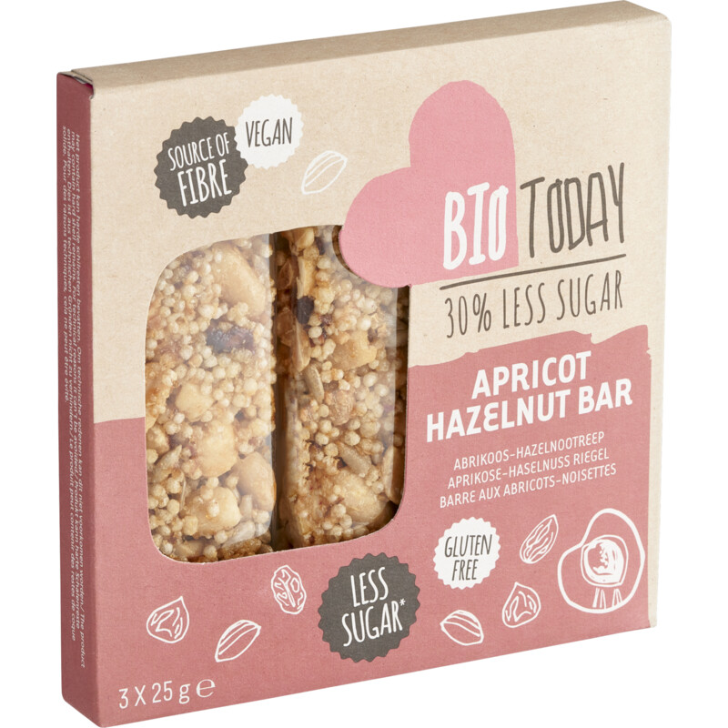 Een afbeelding van BioToday Abrikoos-hazelnootreep less sugar