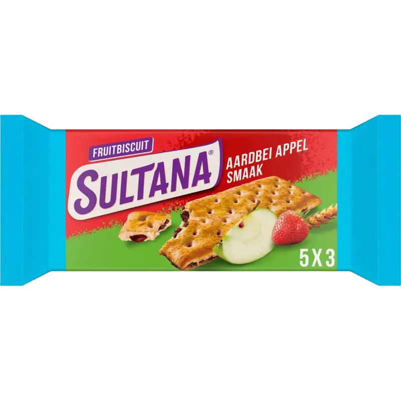 FruitBiscuits Aardbei Appel 30% minder suiker koek