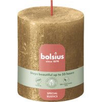 Een afbeelding van Bolsius Rustieke kaars shimmer goud 8cm