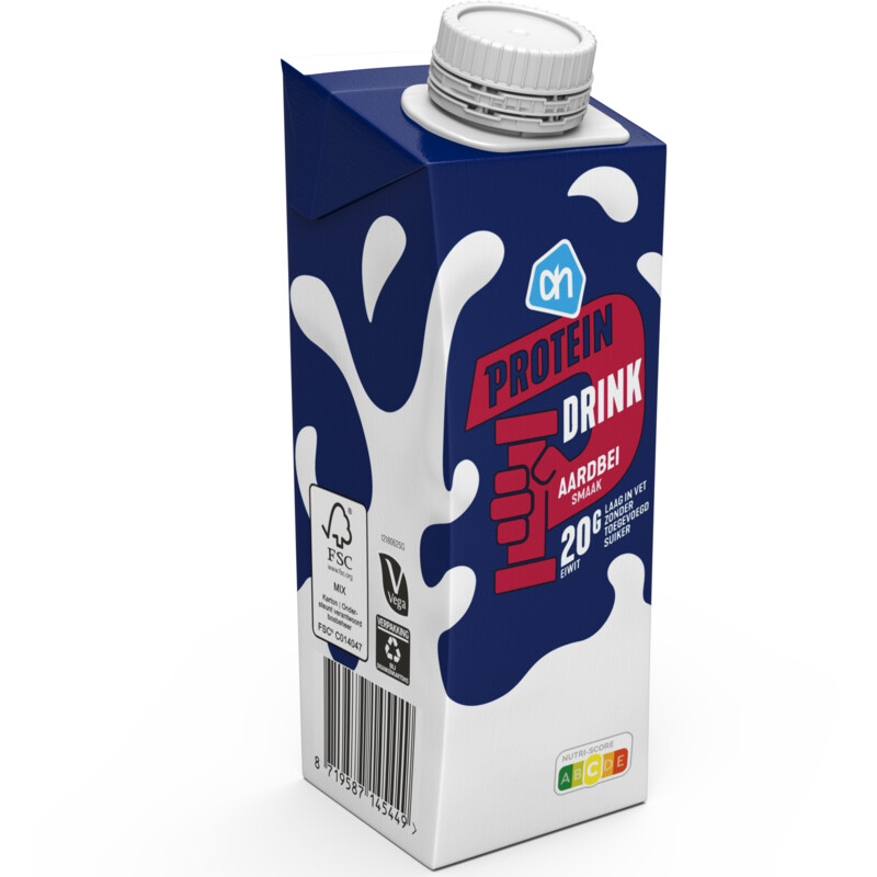 Een afbeelding van AH Proteïne drink aardbei smaak