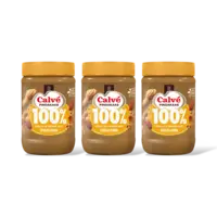 Calvé Pindakaas 100% pinda's grof 3-pack