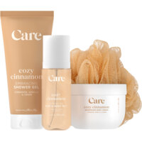 Een afbeelding van Care Cozy cinnamon shower hair & body giftset
