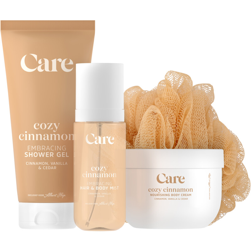 Een afbeelding van Care Cozy cinnamon shower hair & body giftset
