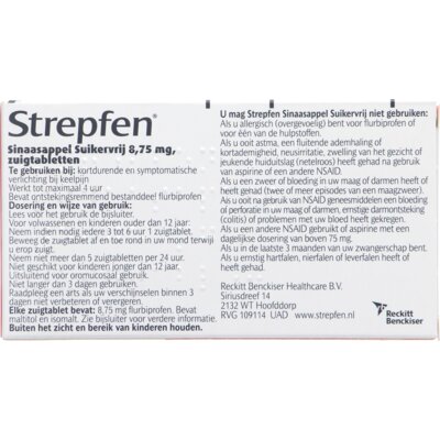 pdp-image-Strepfen Sinaasappel suikervrij zuigtabletten