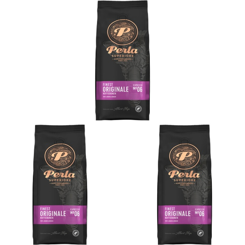 Een afbeelding van Perla Superiore Finest originale koffiebonen 3-pack