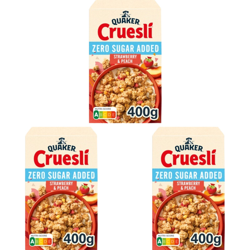 Een afbeelding van Quaker ZSA strawberry & peach 3-pack