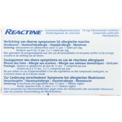pdp-image-Reactine Hooikoortstabletten cetirizine 10mg