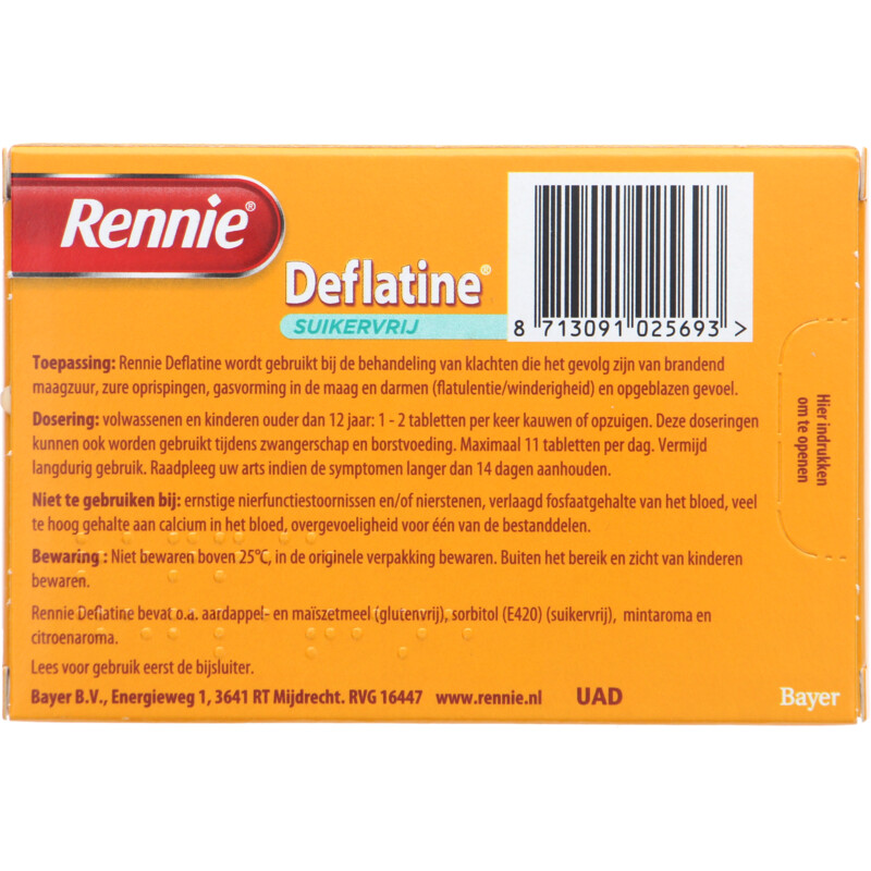 Een afbeelding van Rennie Deflatine kauwtabletten