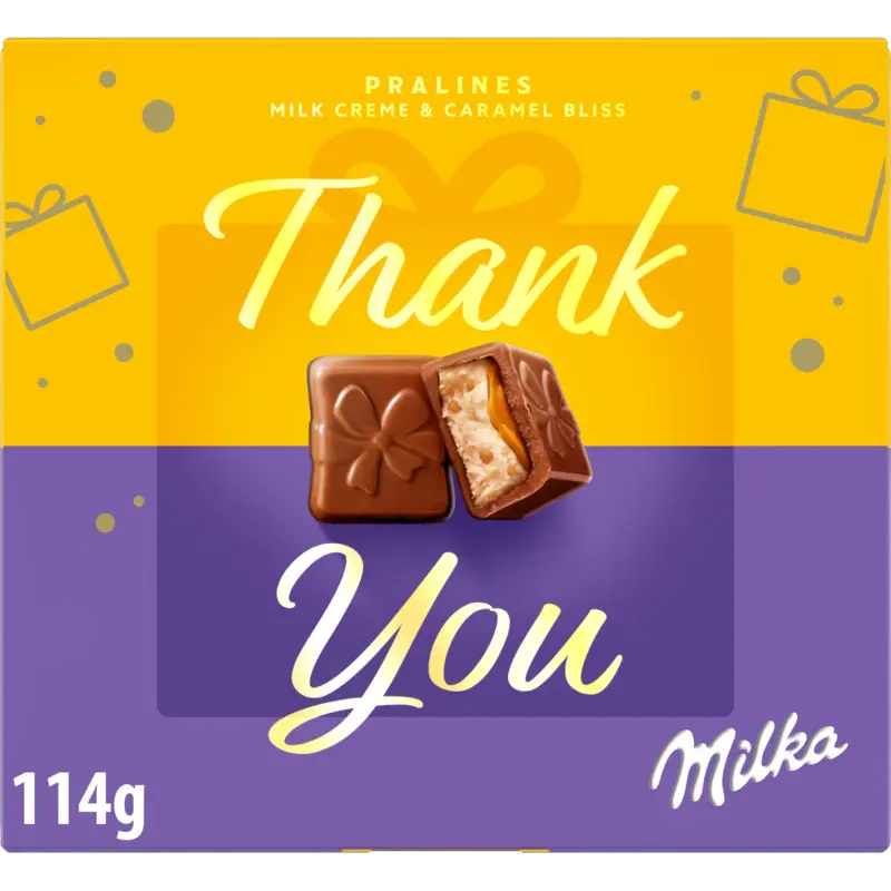 Milka Pralines thank you melk caramel