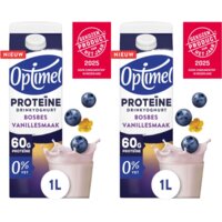 Optimel Drinkyoghurt protein bosbes vanil 2-pack
