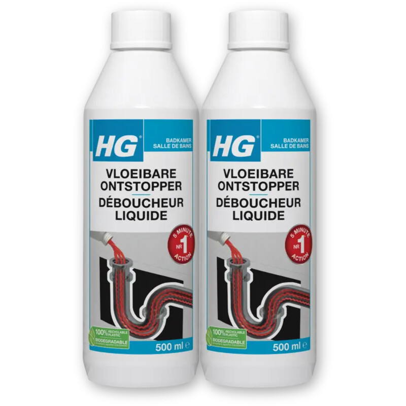 HG Vloeibare ontstopper 2-pk