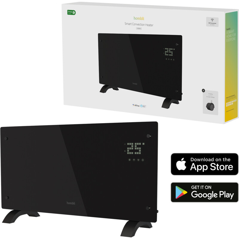 Een afbeelding van Hombli Glass panel heater - 2000W - zwart